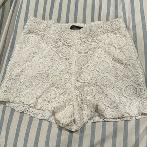 White shorts, beautiful lace. Size M